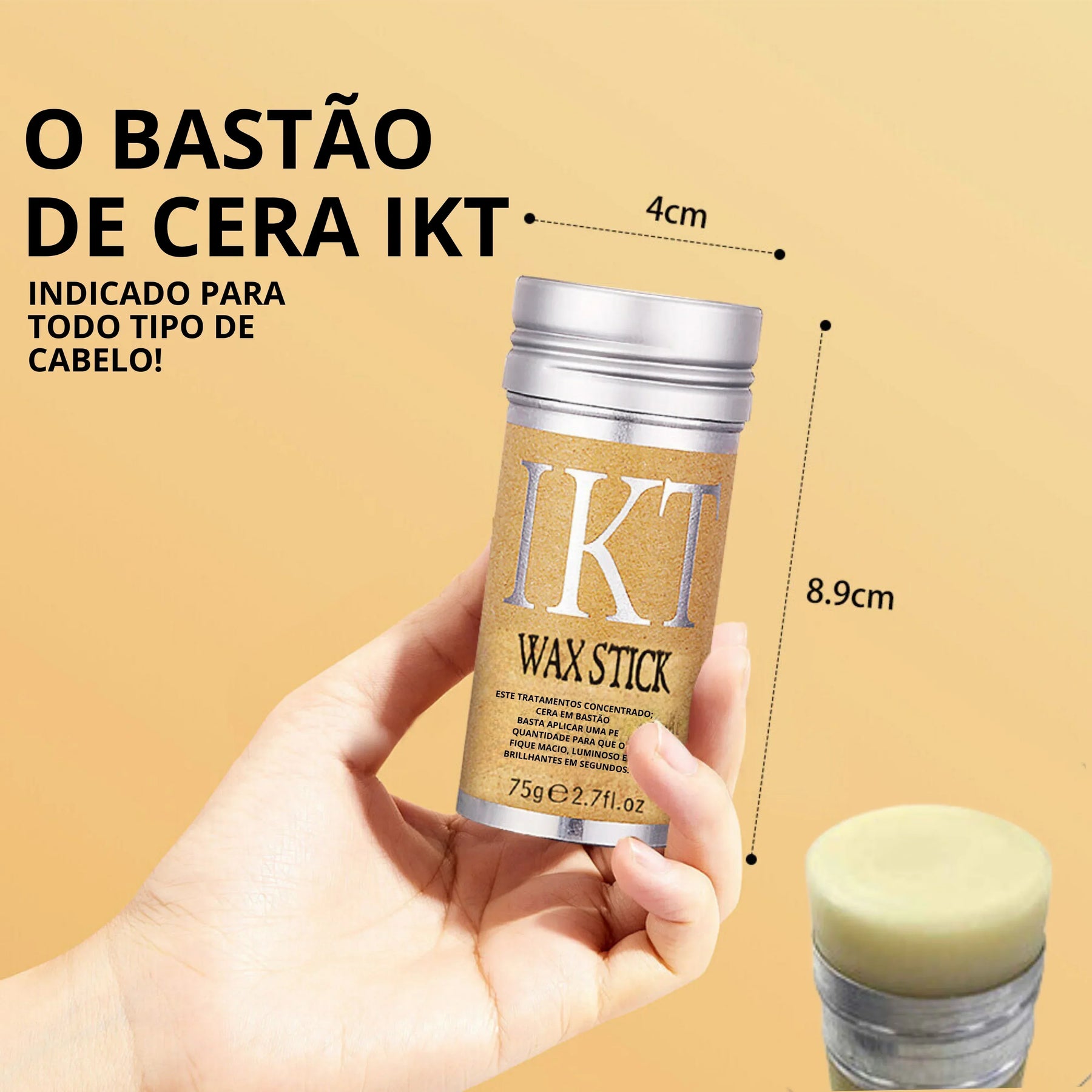 Controle Frizz e Modelagem - Cera Bastão - IKT Wax Stick - 75g