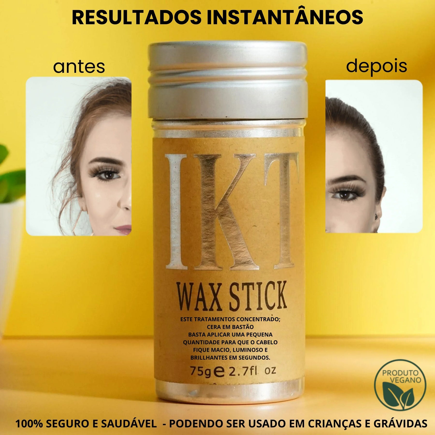 Controle Frizz e Modelagem - Cera Bastão - IKT Wax Stick - 75g