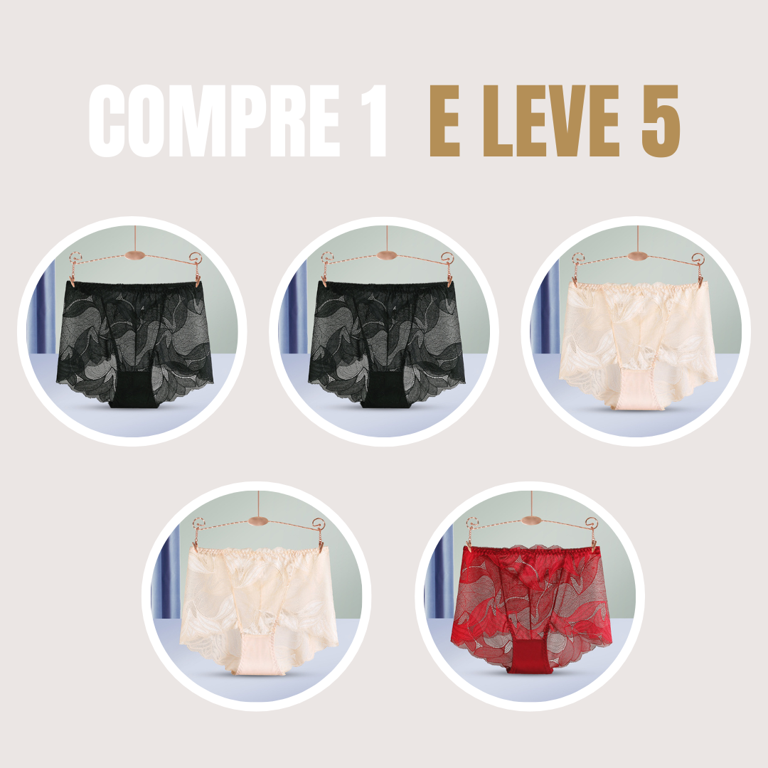 [COMPRE 3 E LEVE 5] SexyUp - Calcinha Modeladora de Renda feita a Mão