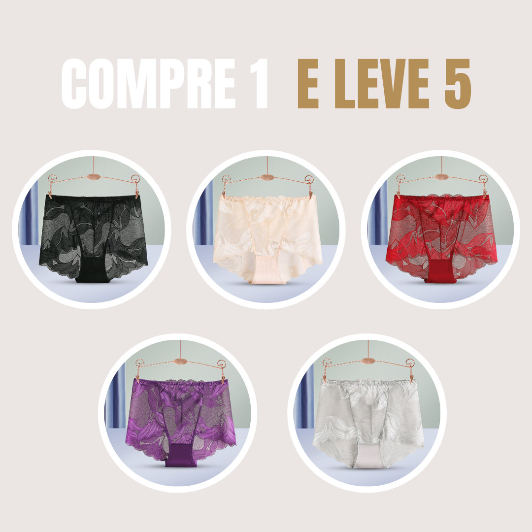 [COMPRE 3 E LEVE 5] SexyUp - Calcinha Modeladora de Renda feita a Mão