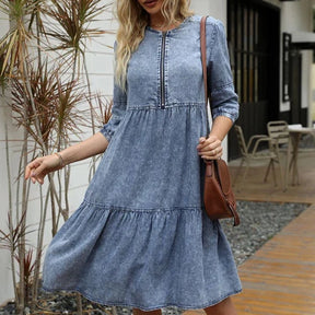 Vestido Jeans Midi Soltinho